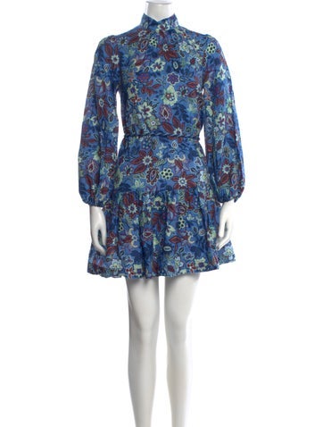 Pre-owned Alemais Linen Mini Dress W/ Tags In Blue