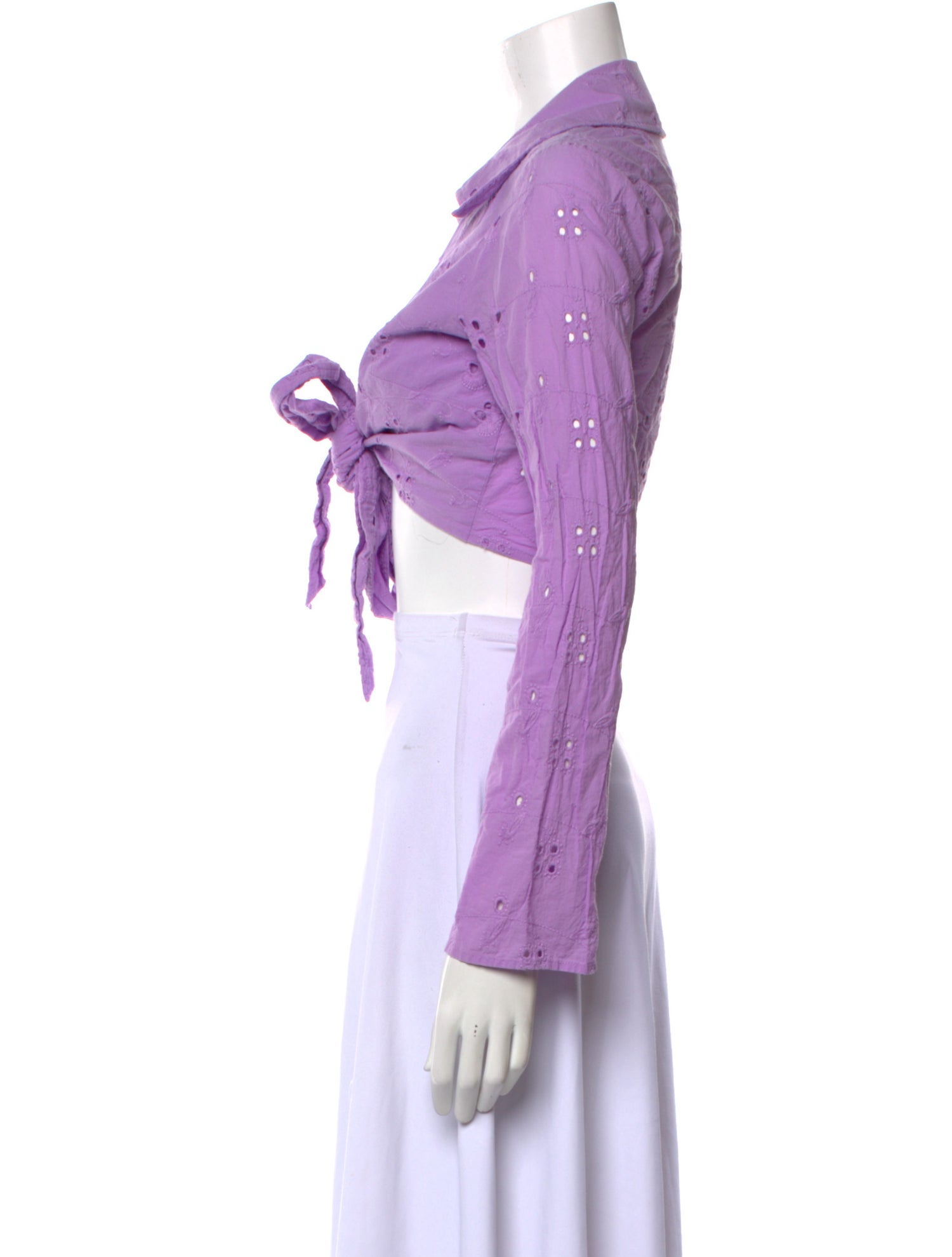 Ashley Park X Rtr V-Neck Long Sleeve Crop Top