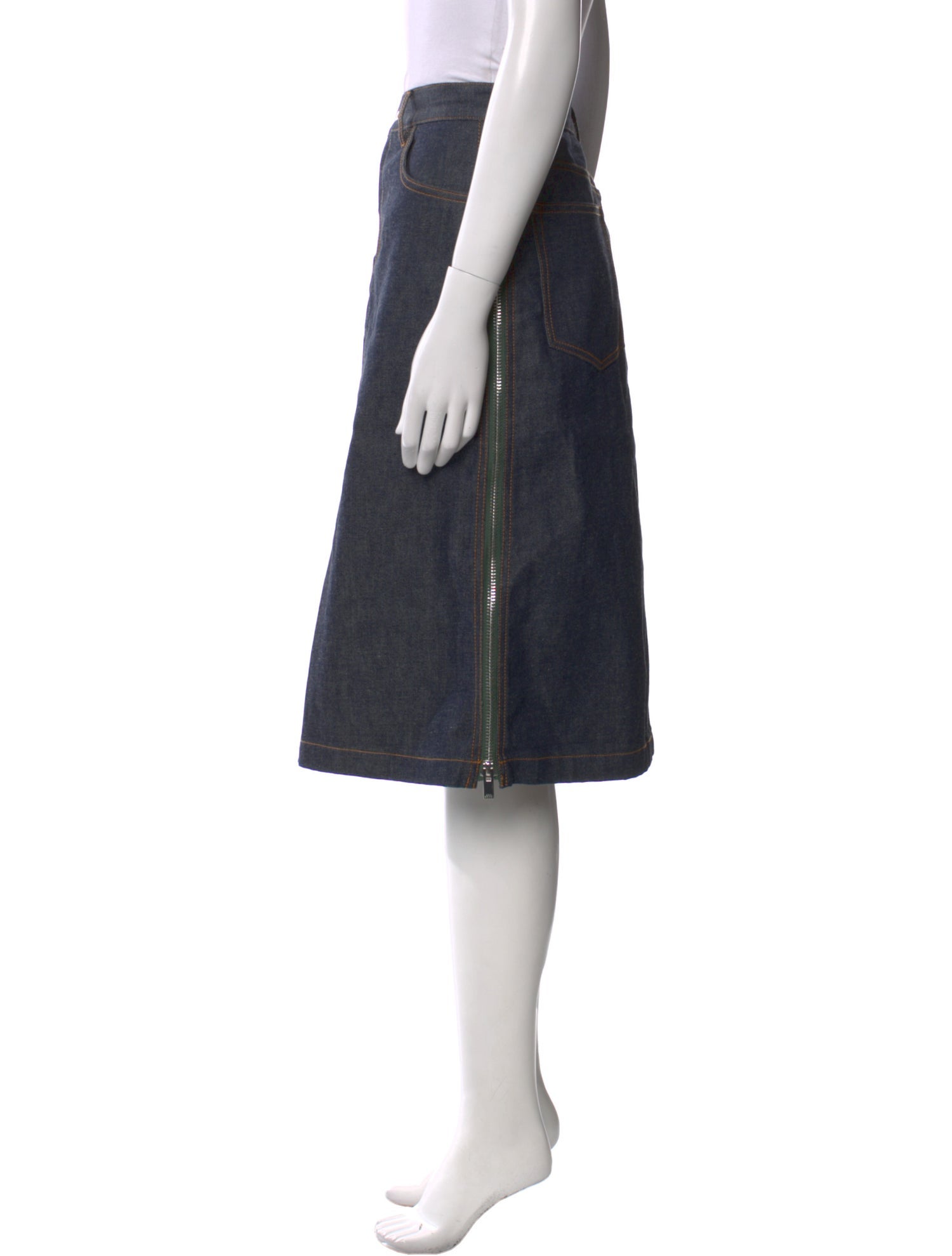 A.P.C. x Sacai Pleated Accents Knee-Length Skirt