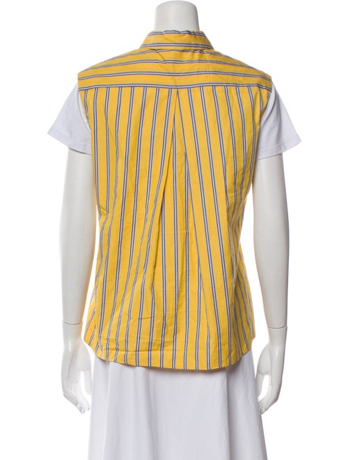 Aspesi Striped Short Sleeve Button-Up Top