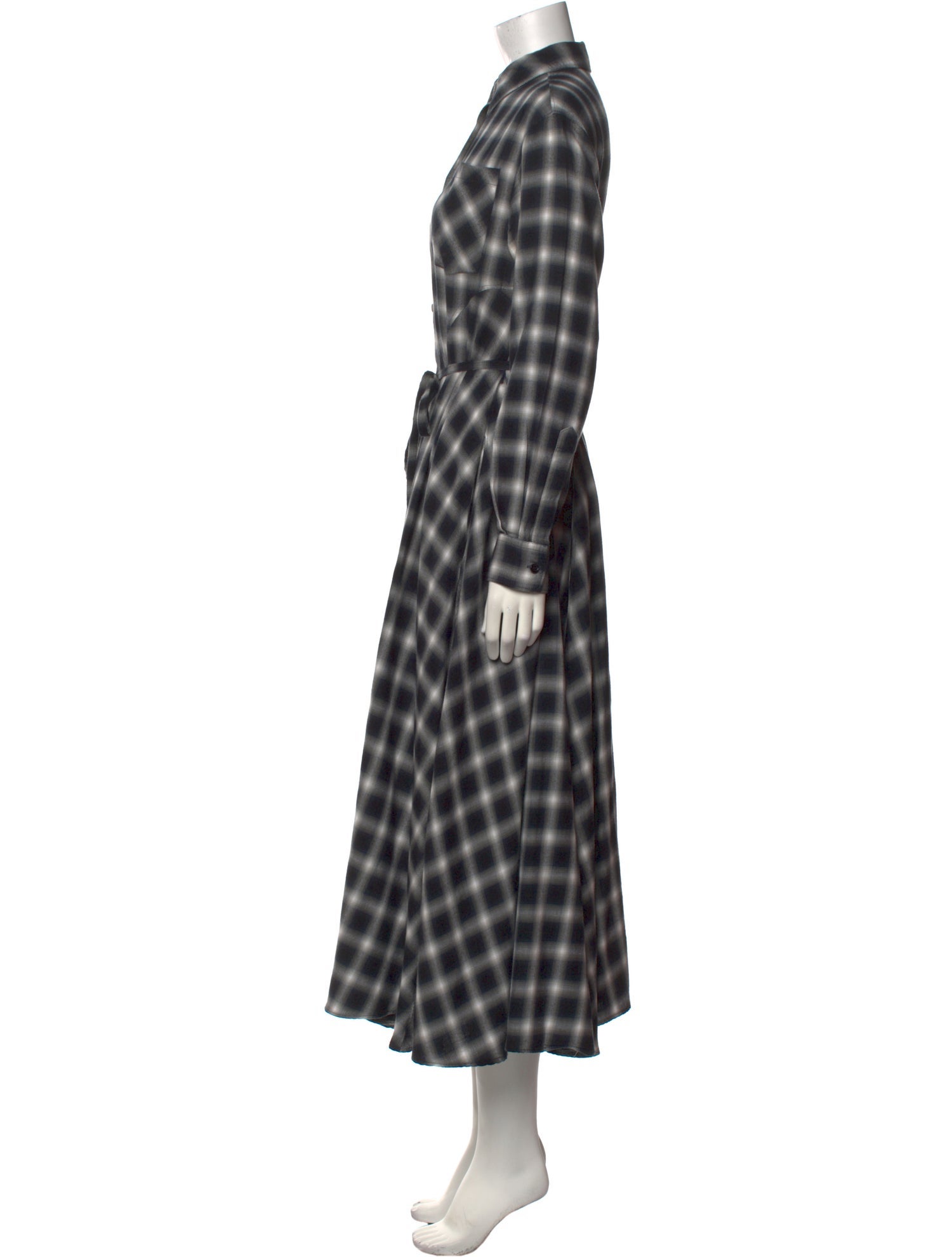 Aspesi Plaid Print Long Dress