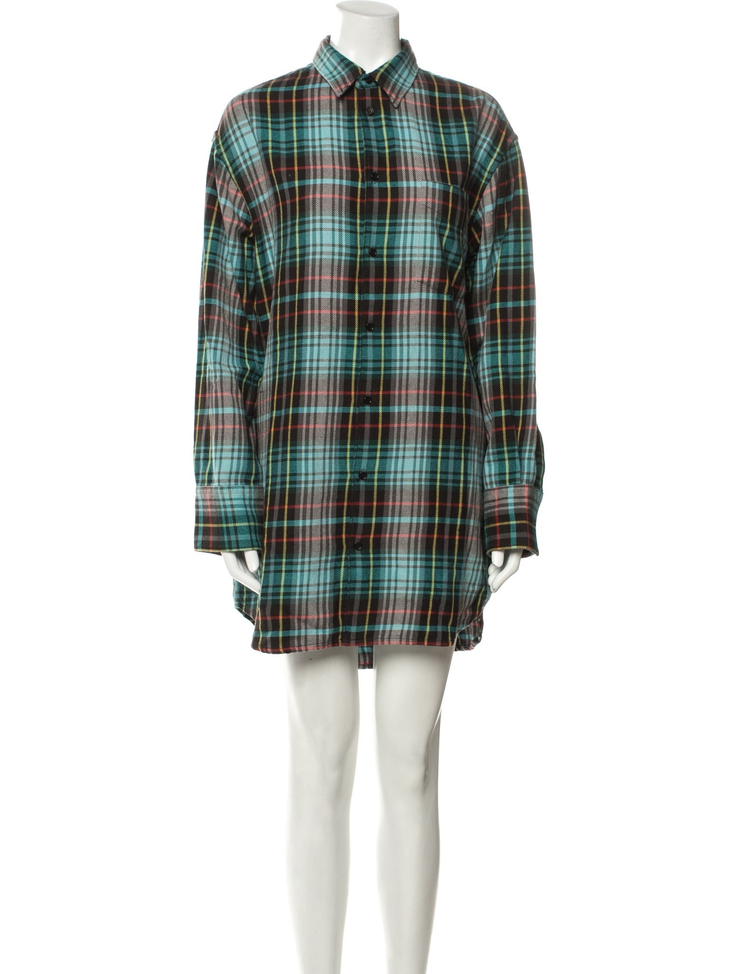 Aspesi Plaid Print Knee-Length Dress w/ Tags