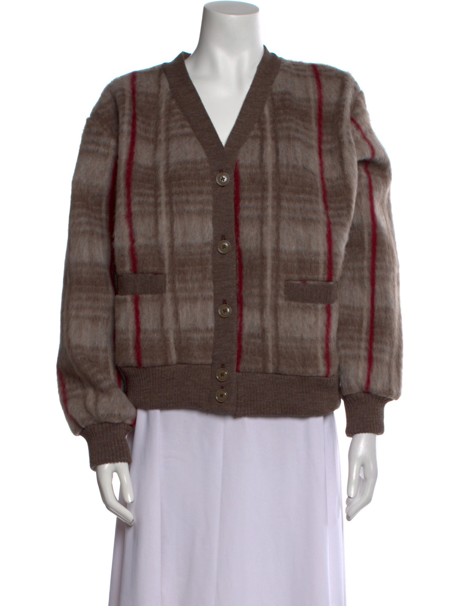 Aspesi Wool Plaid Print Sweater w/ Tags