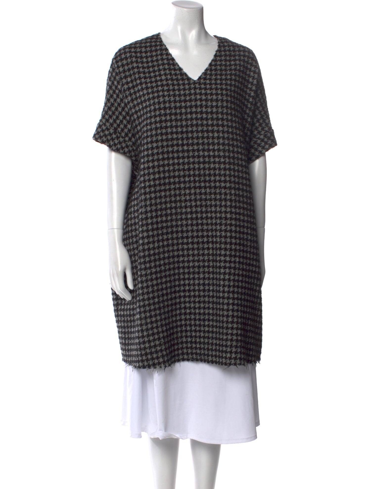 Aspesi Virgin Wool Houndstooth Print Sweater