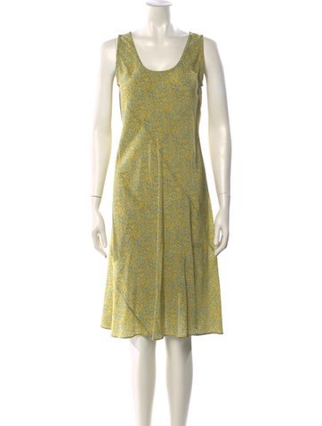 Pre-owned Aspesi Silk Midi Length Dress In Green