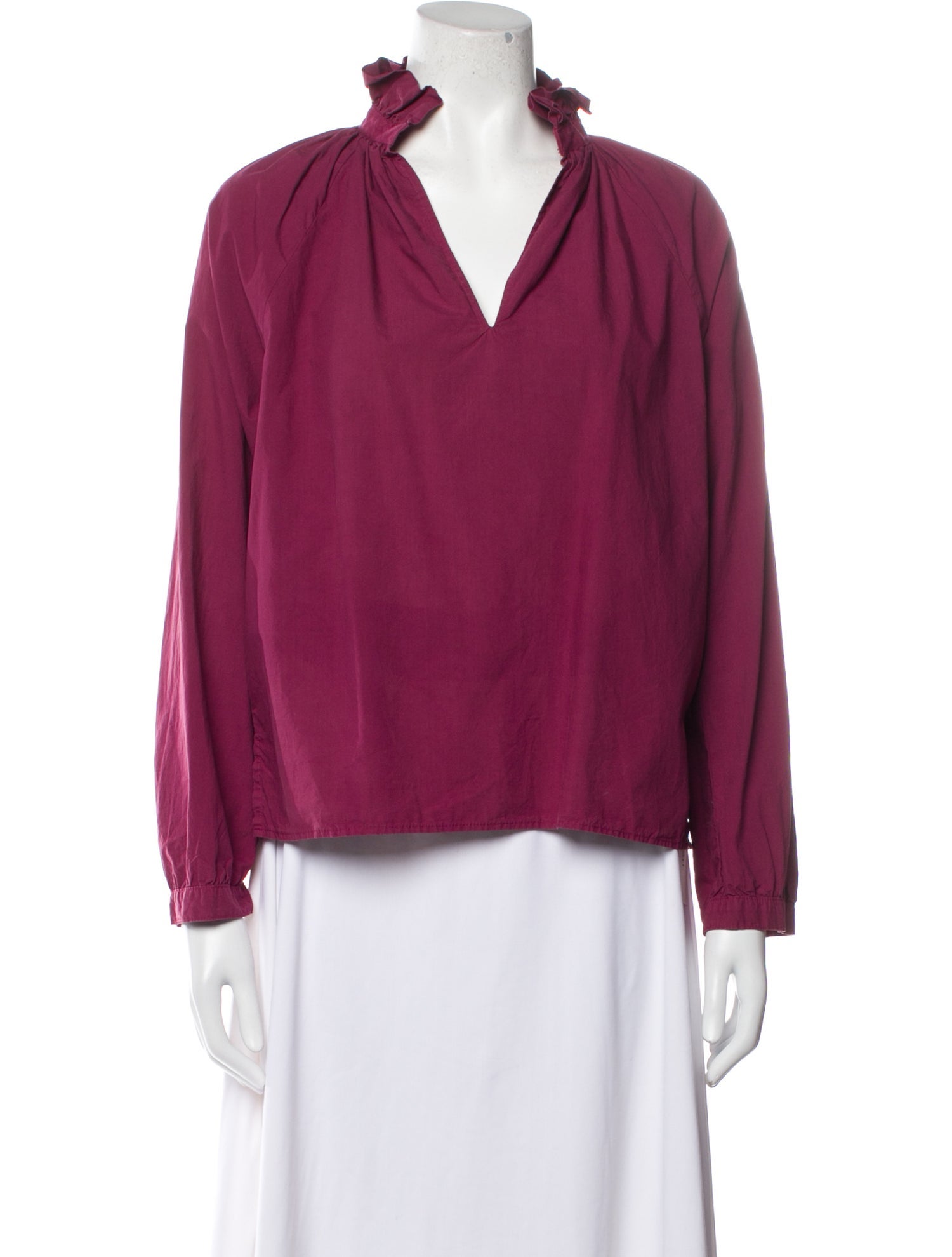 A Shirt Thing V-Neck Long Sleeve Blouse