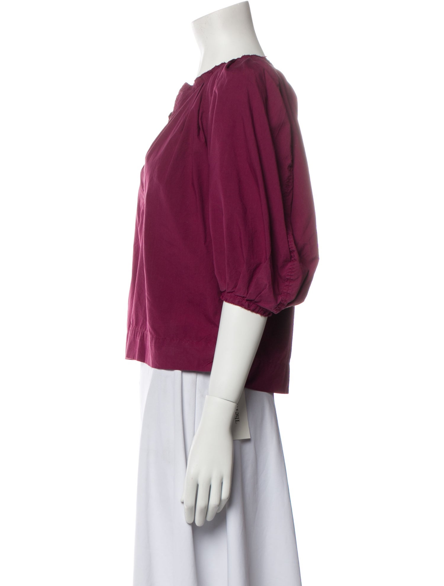 A Shirt Thing V-Neck Three-Quarter Sleeve Crop Top