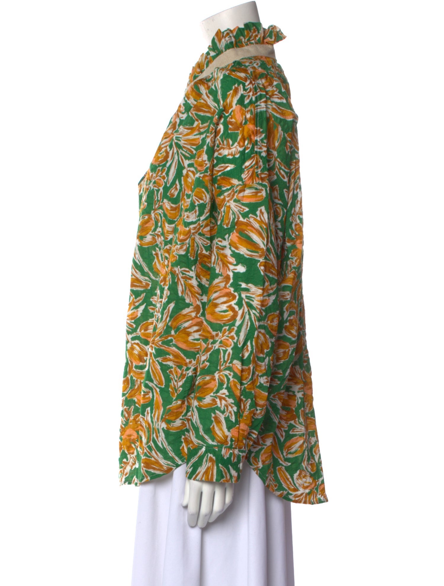 A Shirt Thing Printed Mock Neck Blouse