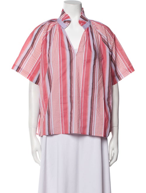 A Shirt Thing Striped V-Neck Blouse