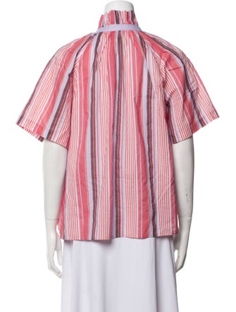 A Shirt Thing Striped V-Neck Blouse