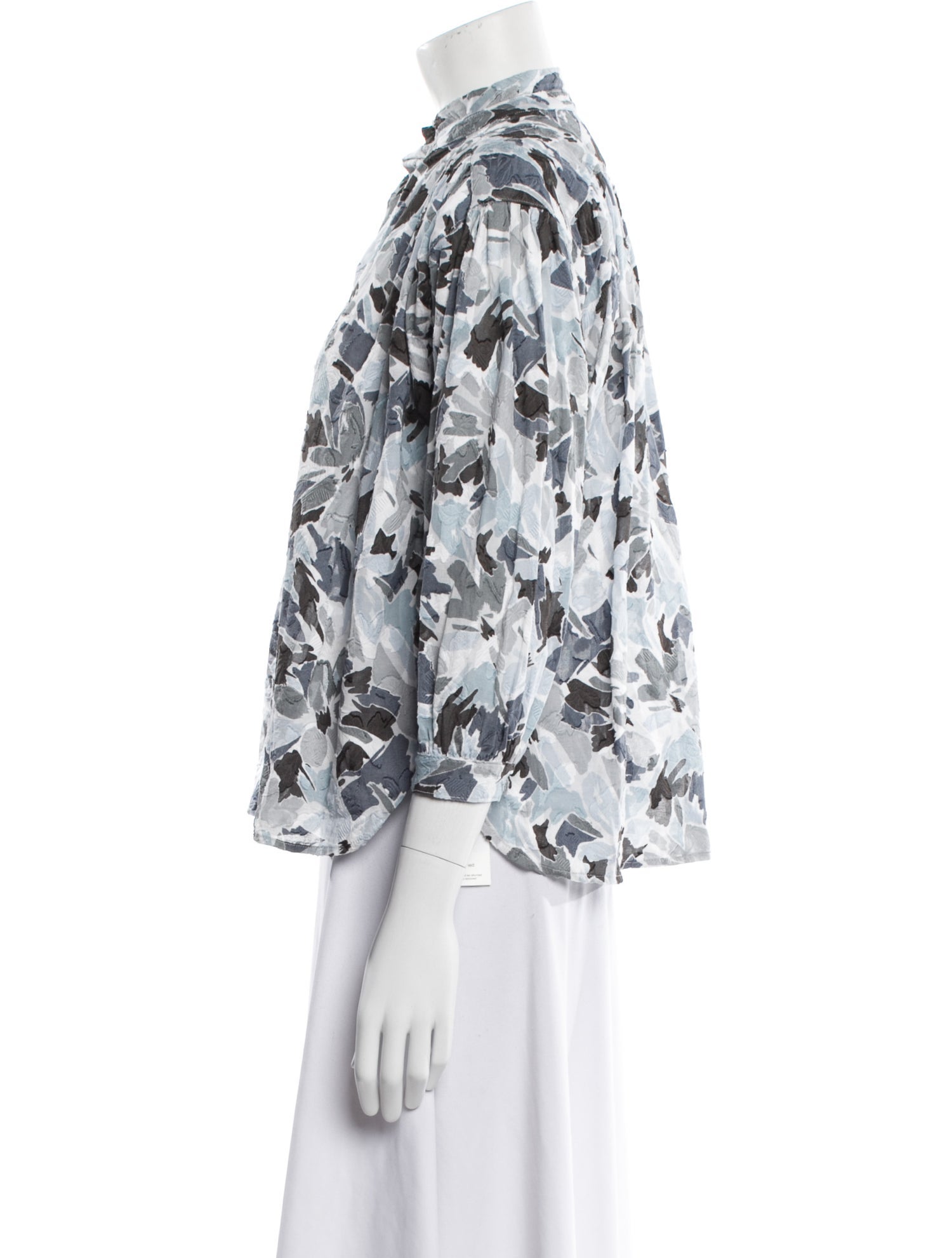 A Shirt Thing Floral Print Three-Quarter Sleeve Blouse