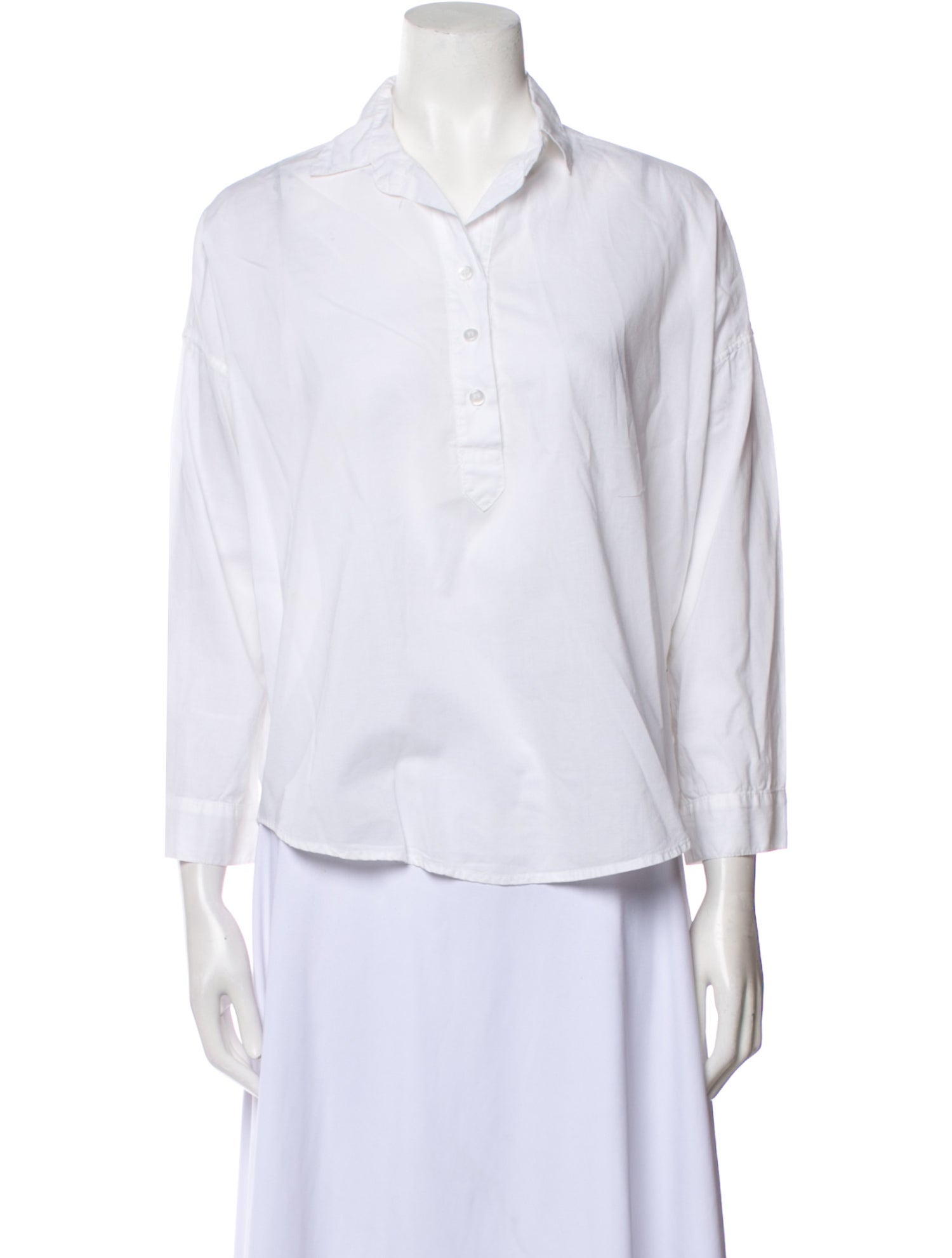 A Shirt Thing Three-Quarter Sleeve Button-Up Top