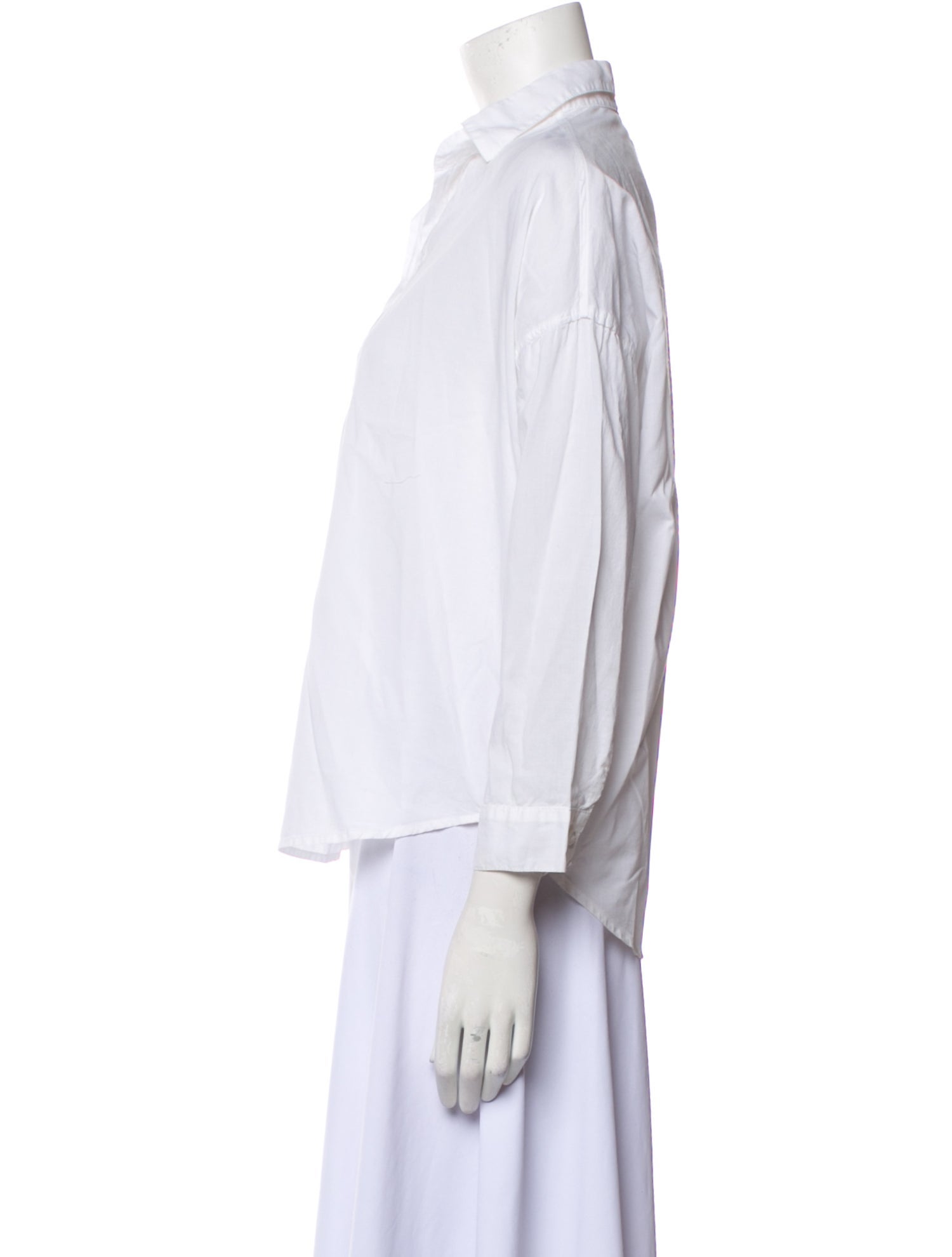 A Shirt Thing Three-Quarter Sleeve Button-Up Top