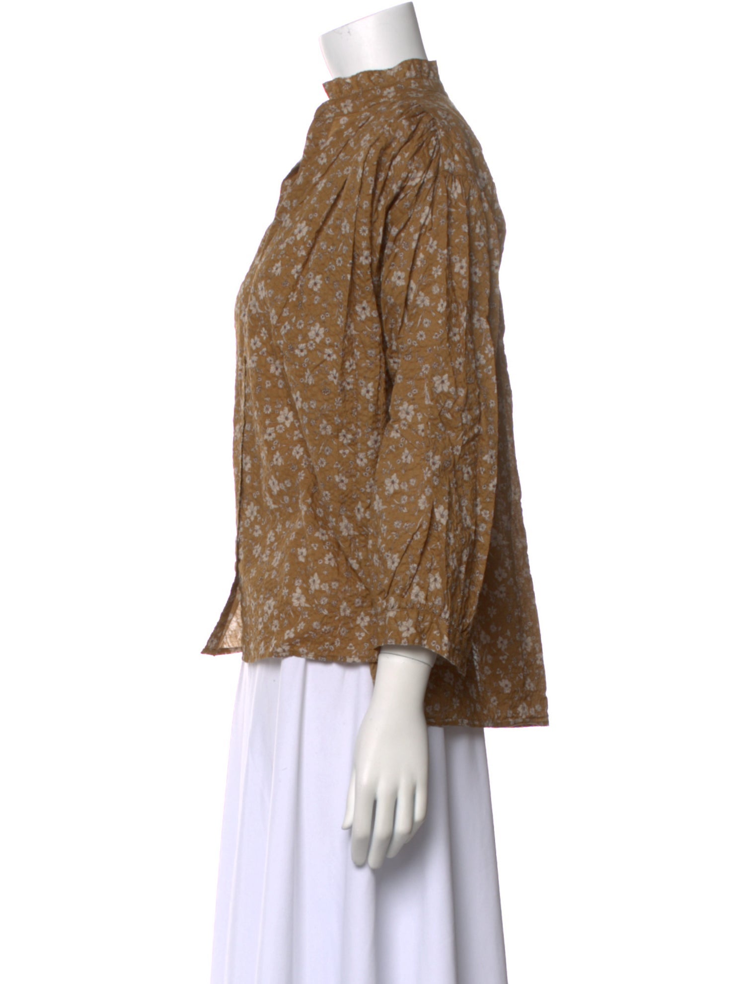 A Shirt Thing Floral Print V-Neck Blouse