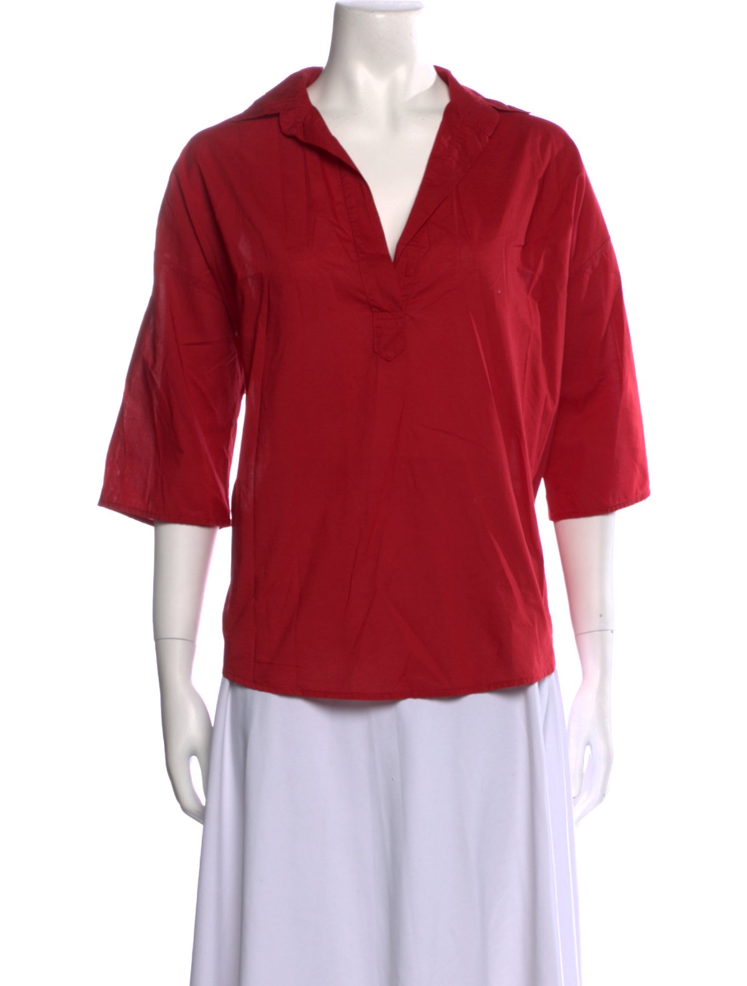 A Shirt Thing Three-Quarter Sleeve Blouse