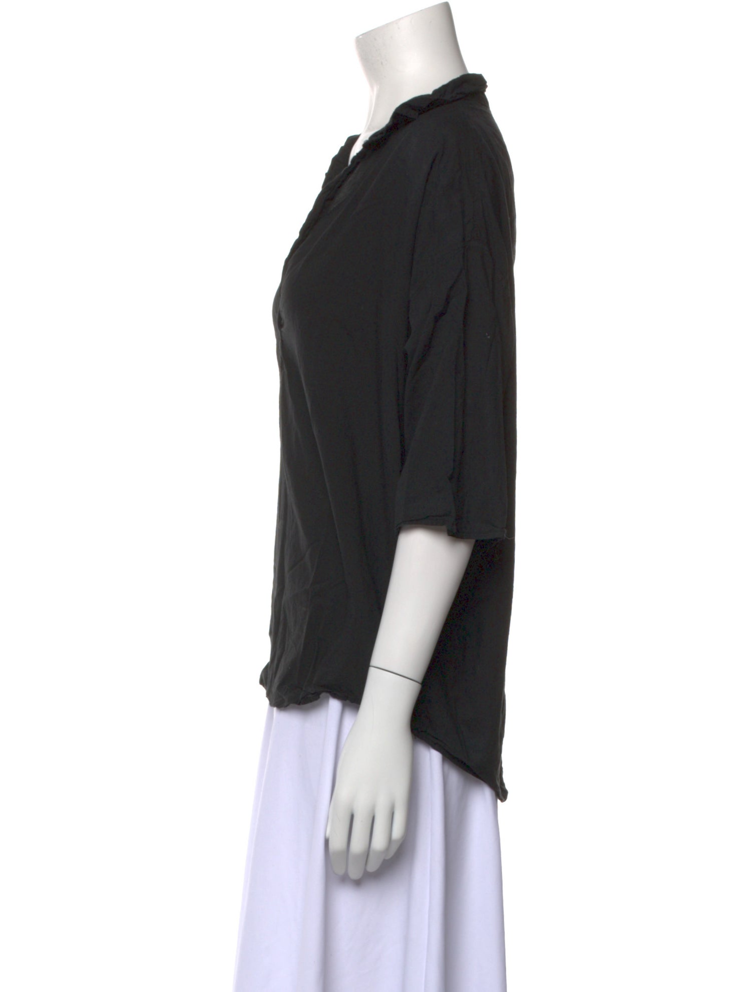 A Shirt Thing V-Neck Three-Quarter Sleeve Blouse