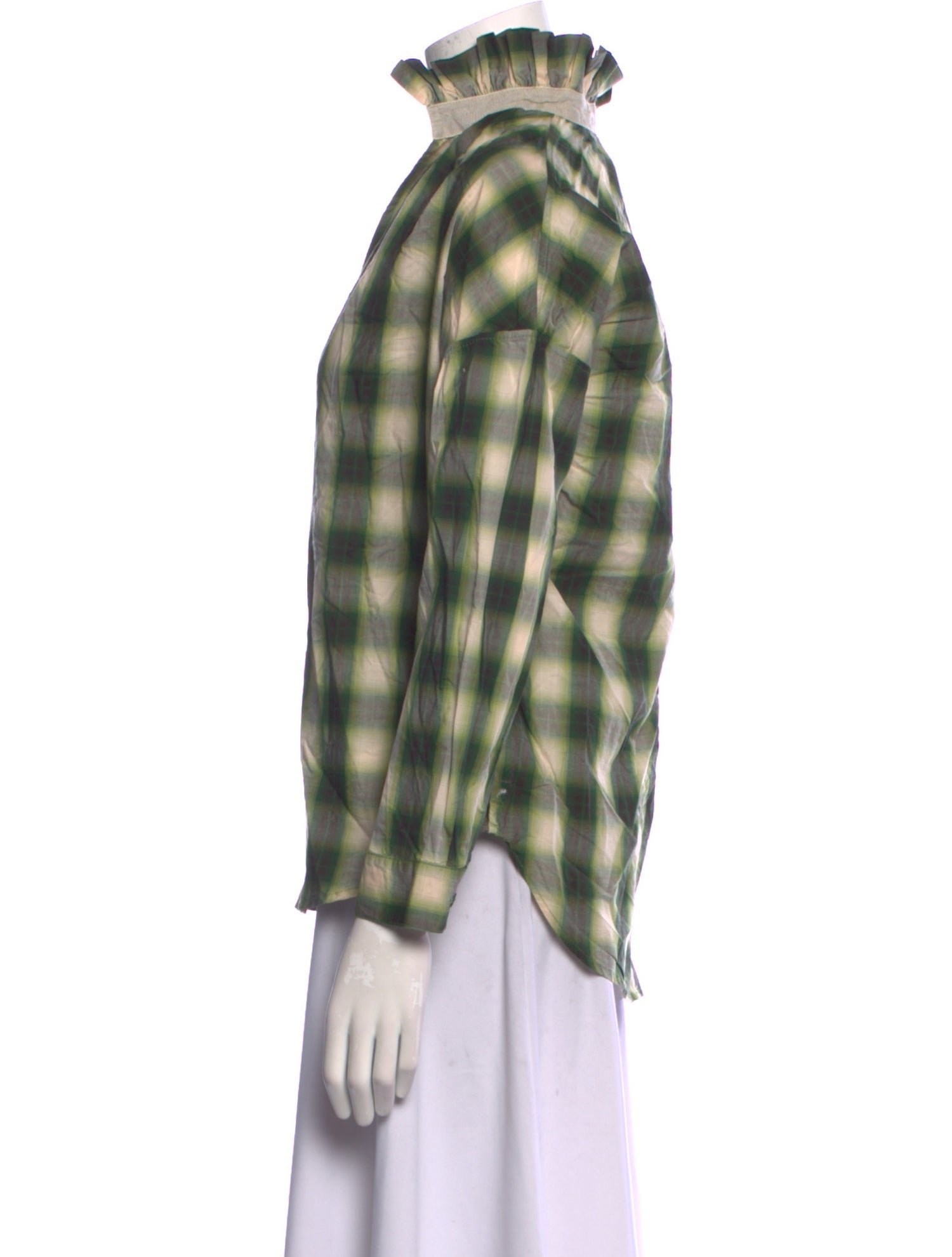 A Shirt Thing Plaid Print V-Neck Polo