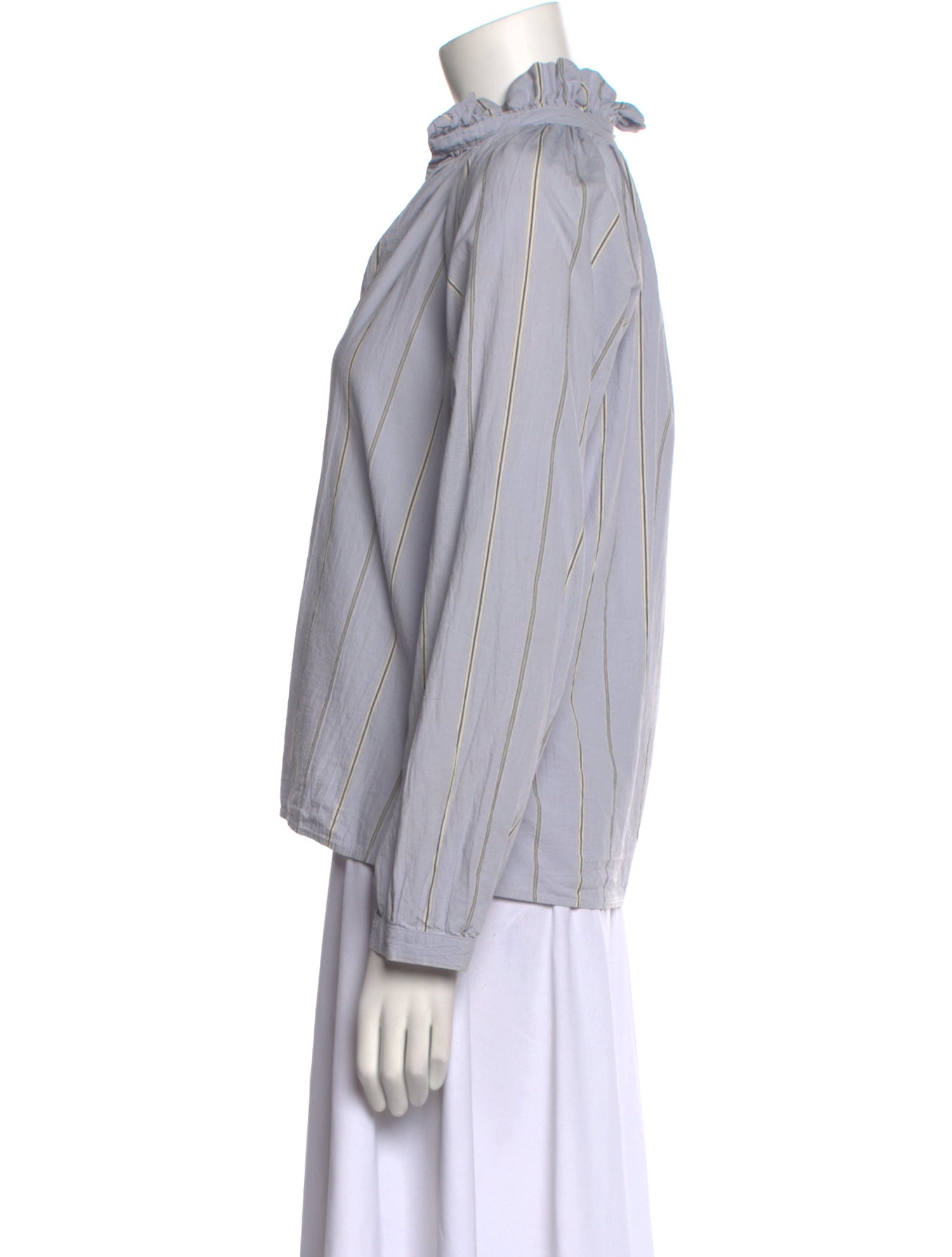 A Shirt Thing Striped V-Neck Blouse