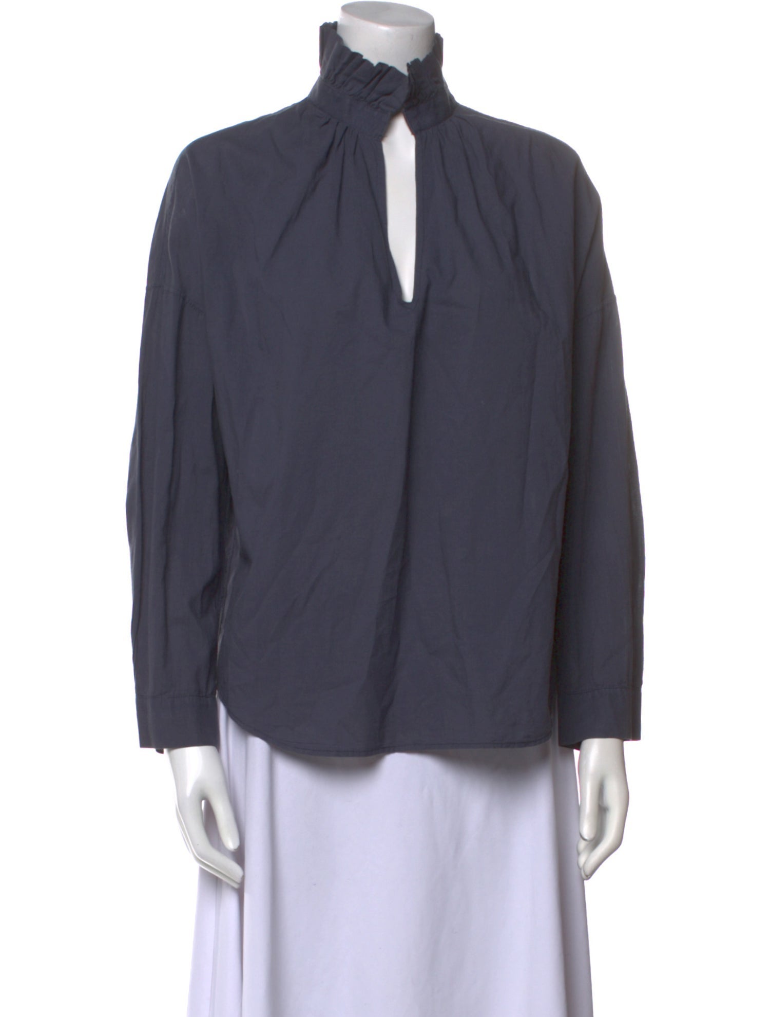 A Shirt Thing Mock Neck Long Sleeve Blouse