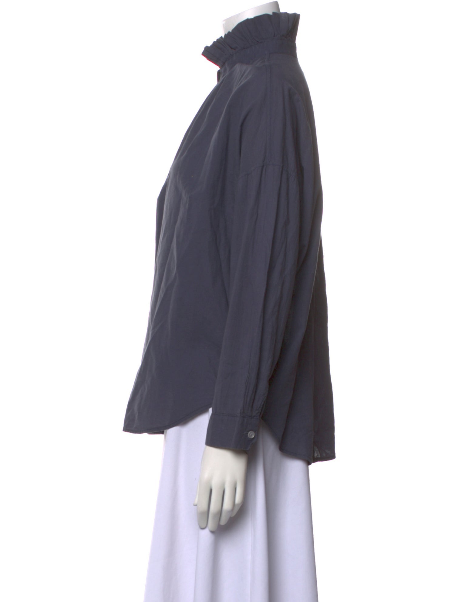 A Shirt Thing Mock Neck Long Sleeve Blouse