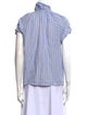 A Shirt Thing Striped Mock Neck Button-Up Top