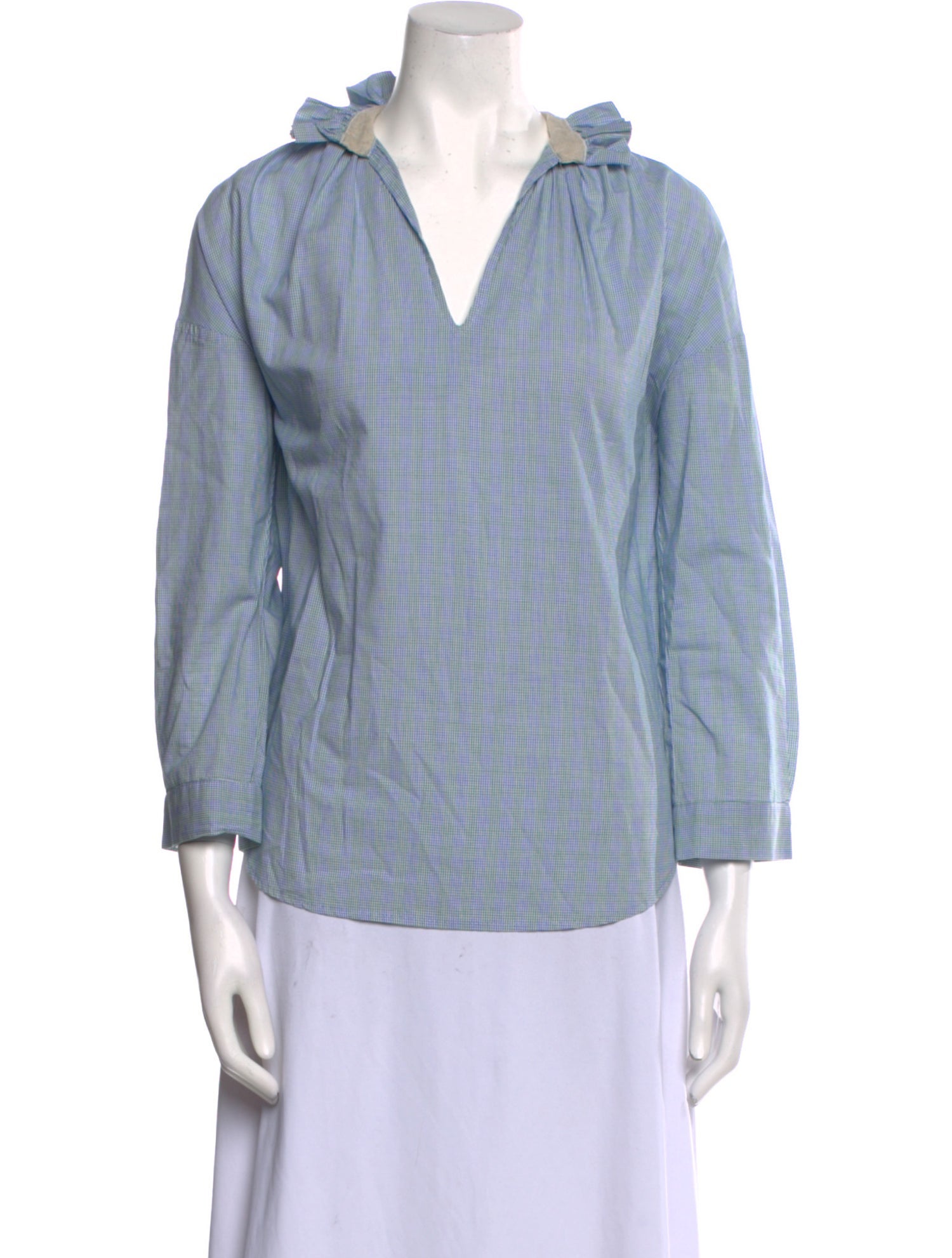 A Shirt Thing Striped V-Neck Blouse