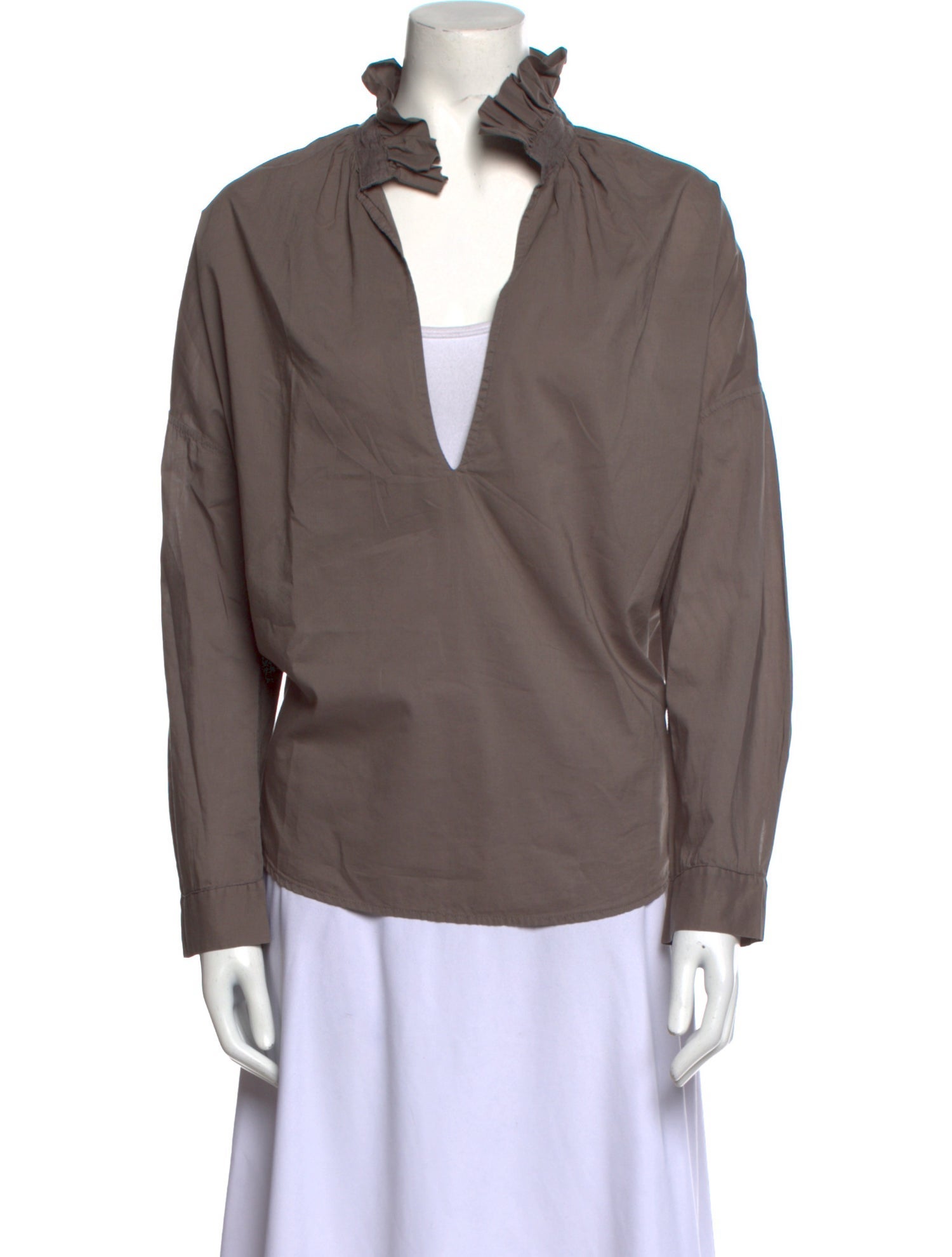 A Shirt Thing V-Neck Long Sleeve Blouse