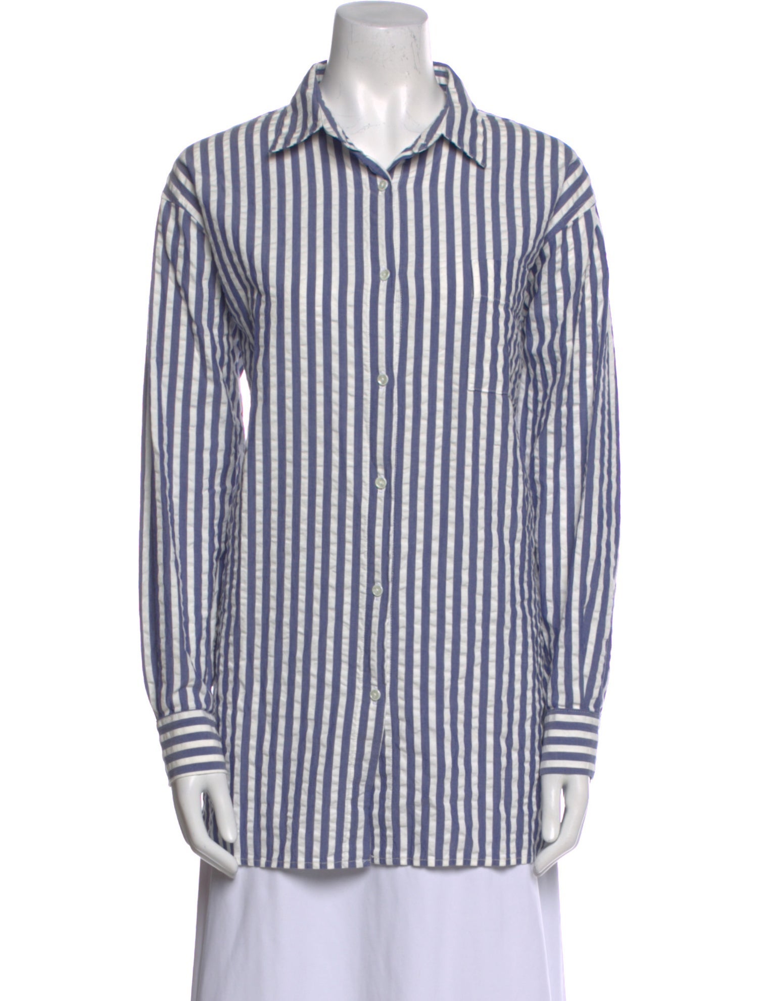 A Shirt Thing Striped Long Sleeve Button-Up Top