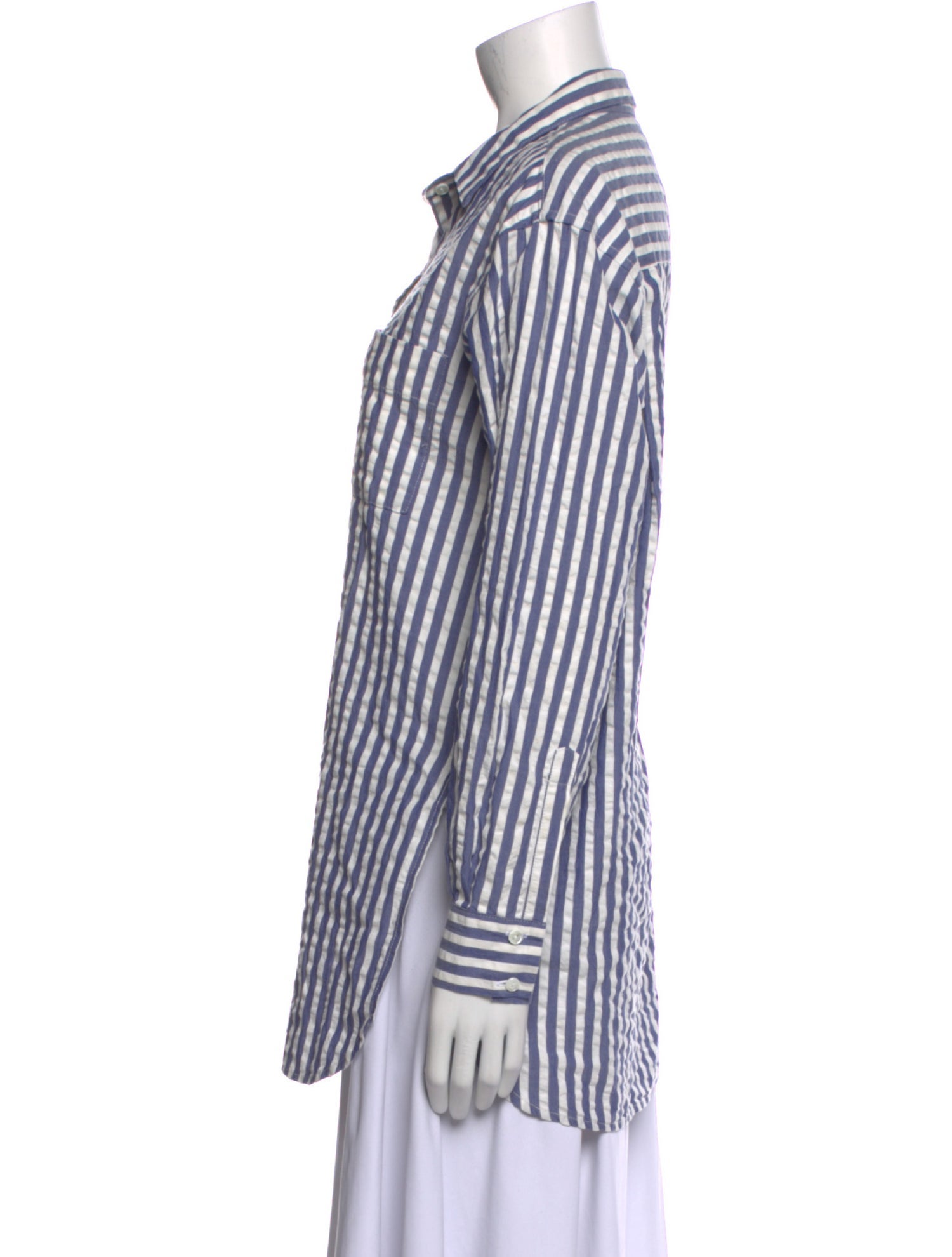 A Shirt Thing Striped Long Sleeve Button-Up Top