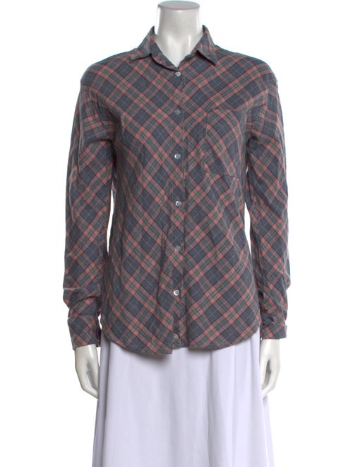 A Shirt Thing Plaid Print Long Sleeve Button-Up Top
