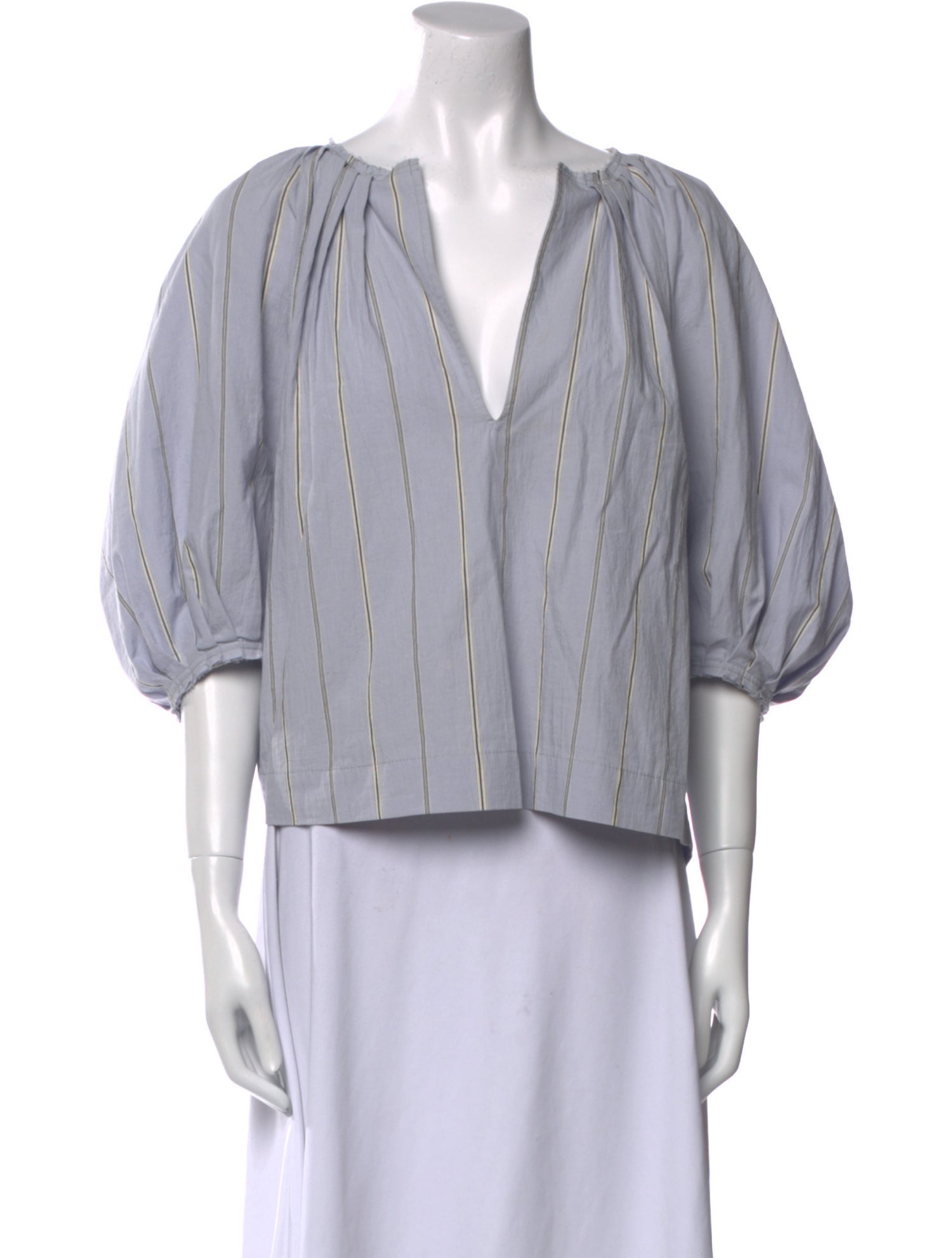 A Shirt Thing Striped V-Neck Crop Top