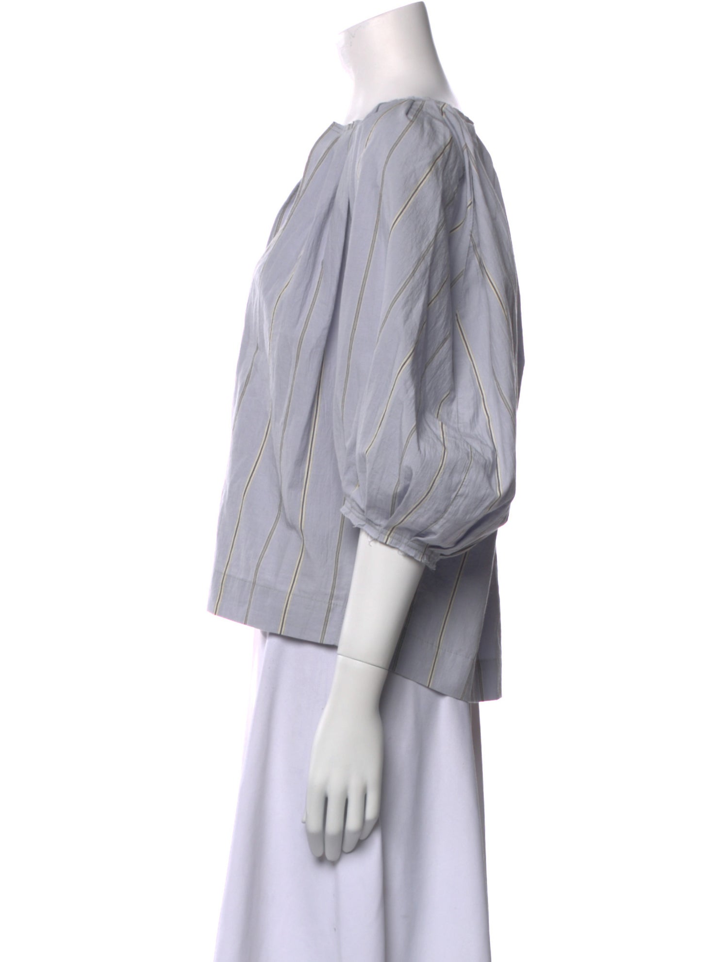 A Shirt Thing Striped V-Neck Crop Top