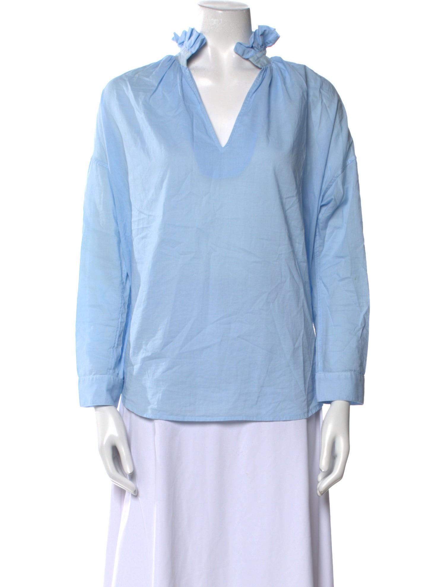 A Shirt Thing V-Neck Three-Quarter Sleeve Blouse