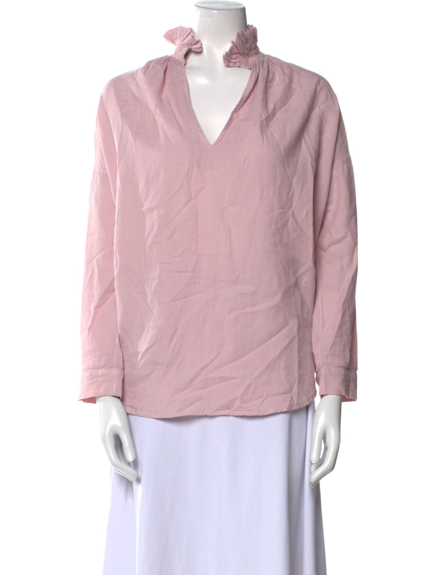 A Shirt Thing V-Neck Long Sleeve Blouse