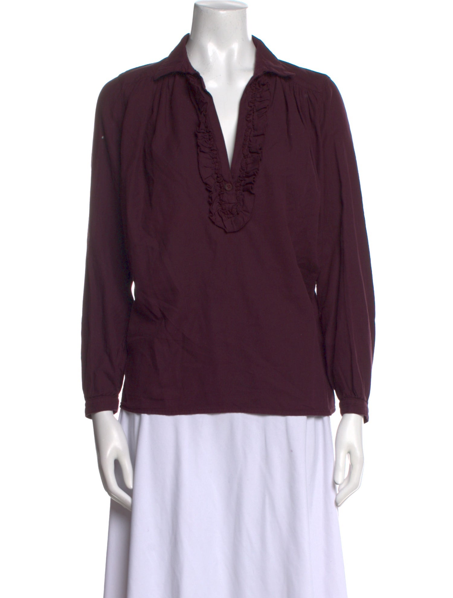 A Shirt Thing V-Neck Long Sleeve Blouse