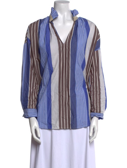 A Shirt Thing Striped V-Neck Blouse