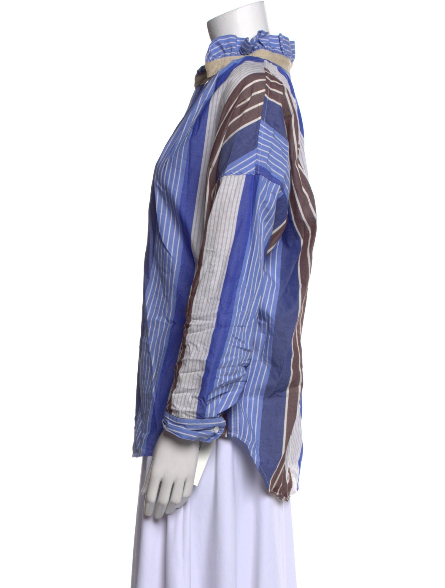 A Shirt Thing Striped V-Neck Blouse