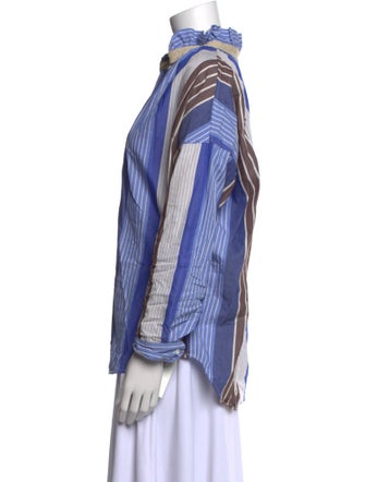 A Shirt Thing Striped V-Neck Blouse