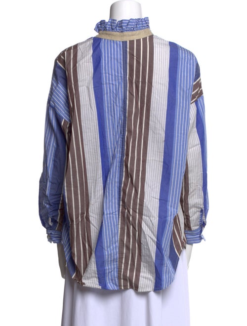 A Shirt Thing Striped V-Neck Blouse