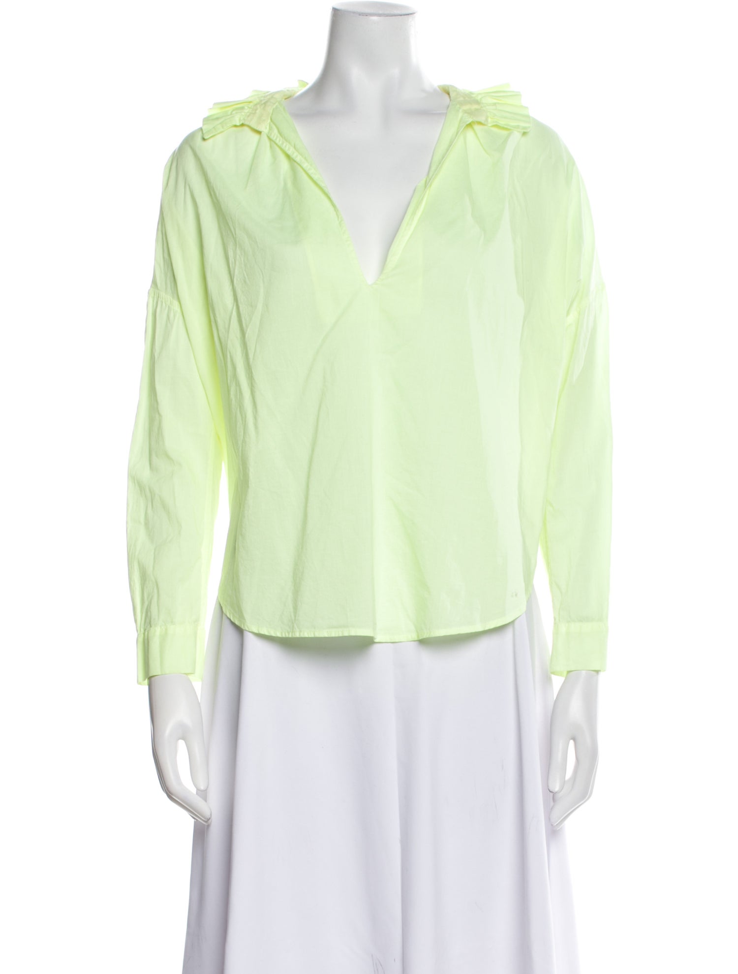 A Shirt Thing V-Neck Three-Quarter Sleeve Blouse