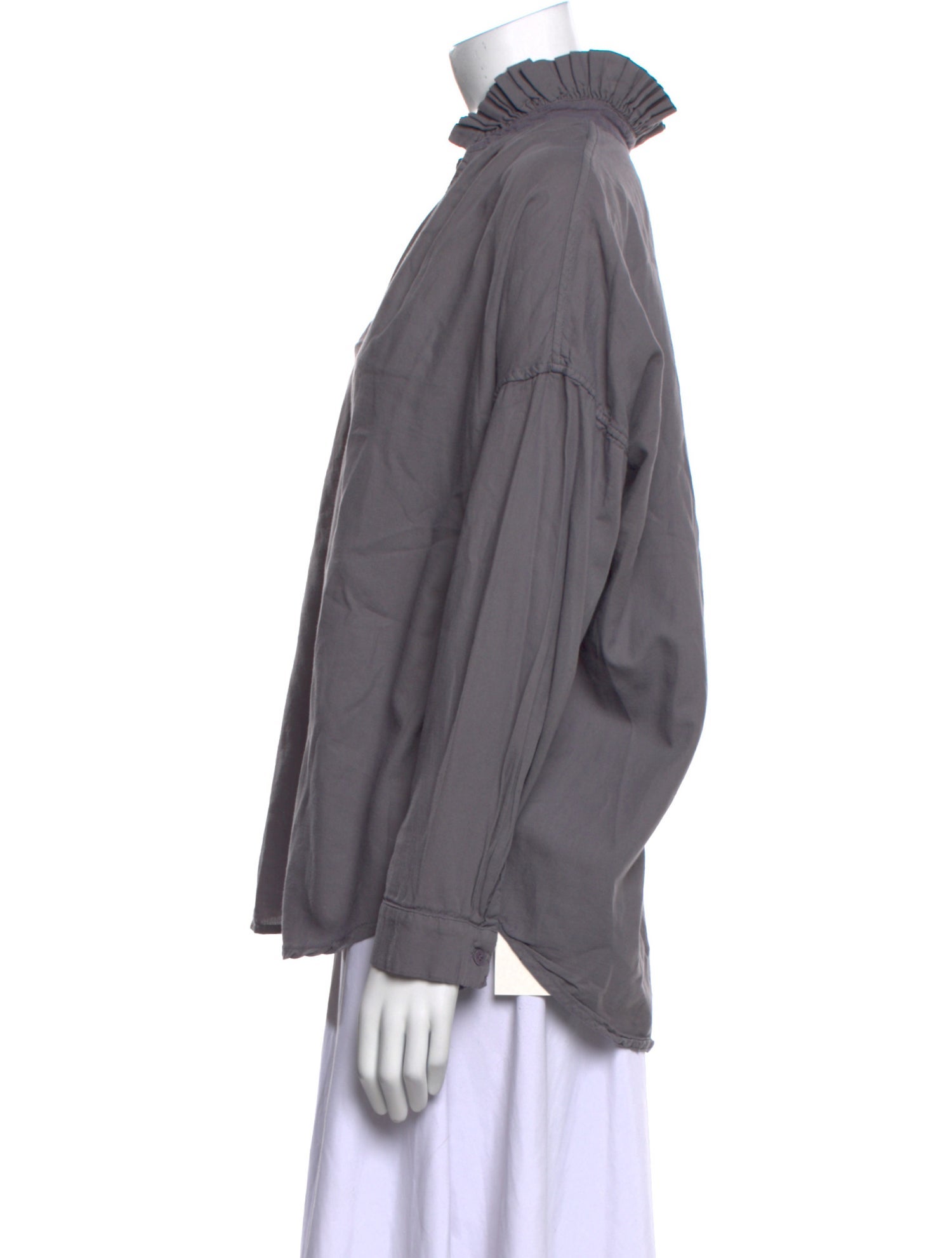 A Shirt Thing Cowl Neck Long Sleeve Blouse