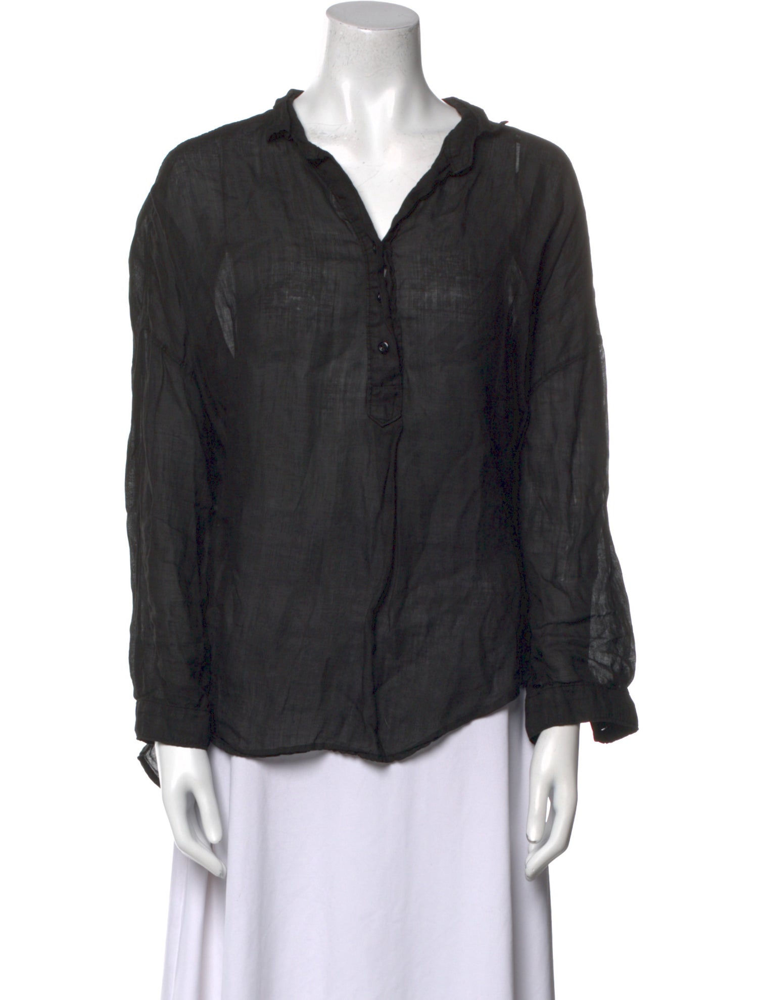 A Shirt Thing V-Neck Long Sleeve Blouse