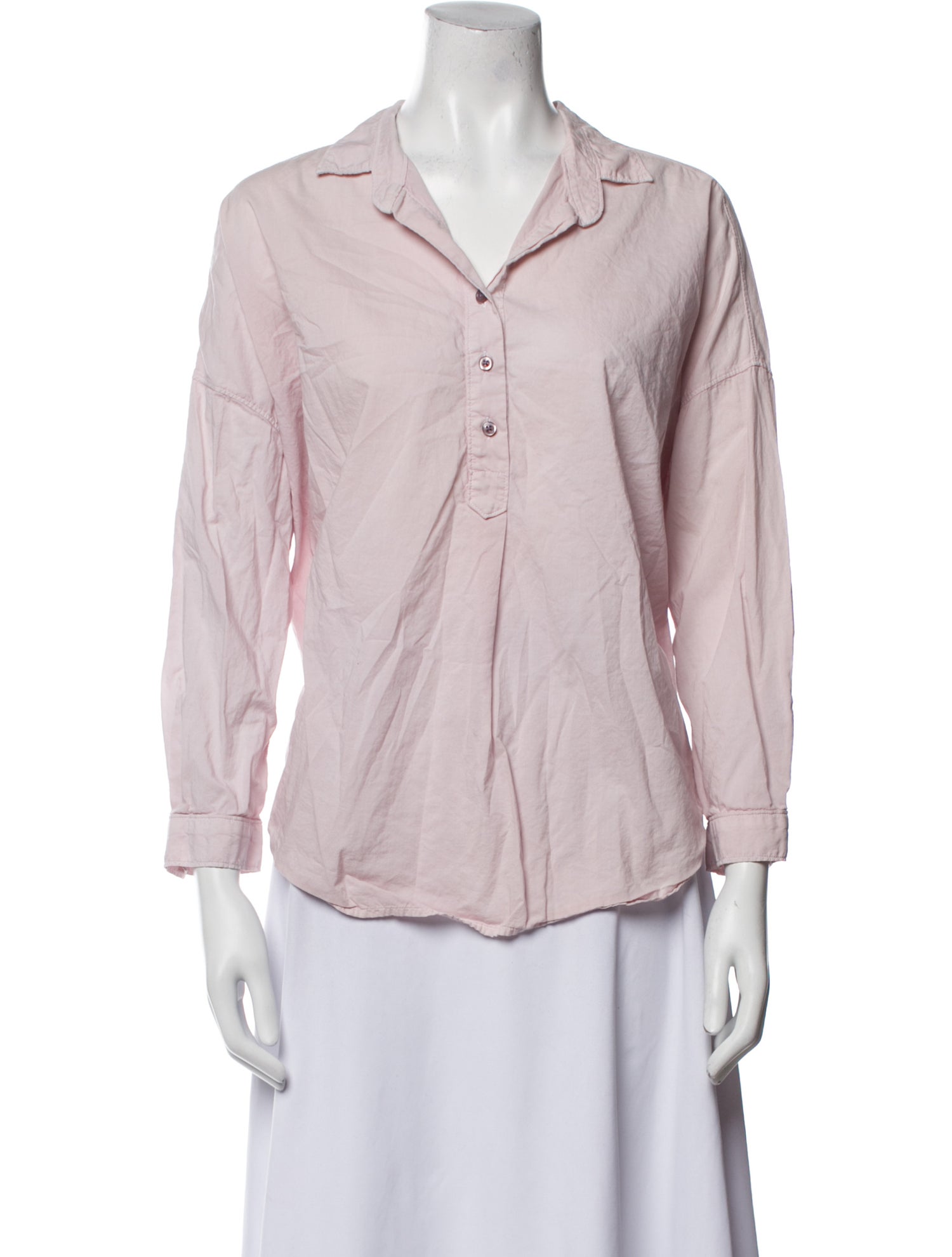 A Shirt Thing Three-Quarter Sleeve Button-Up Top