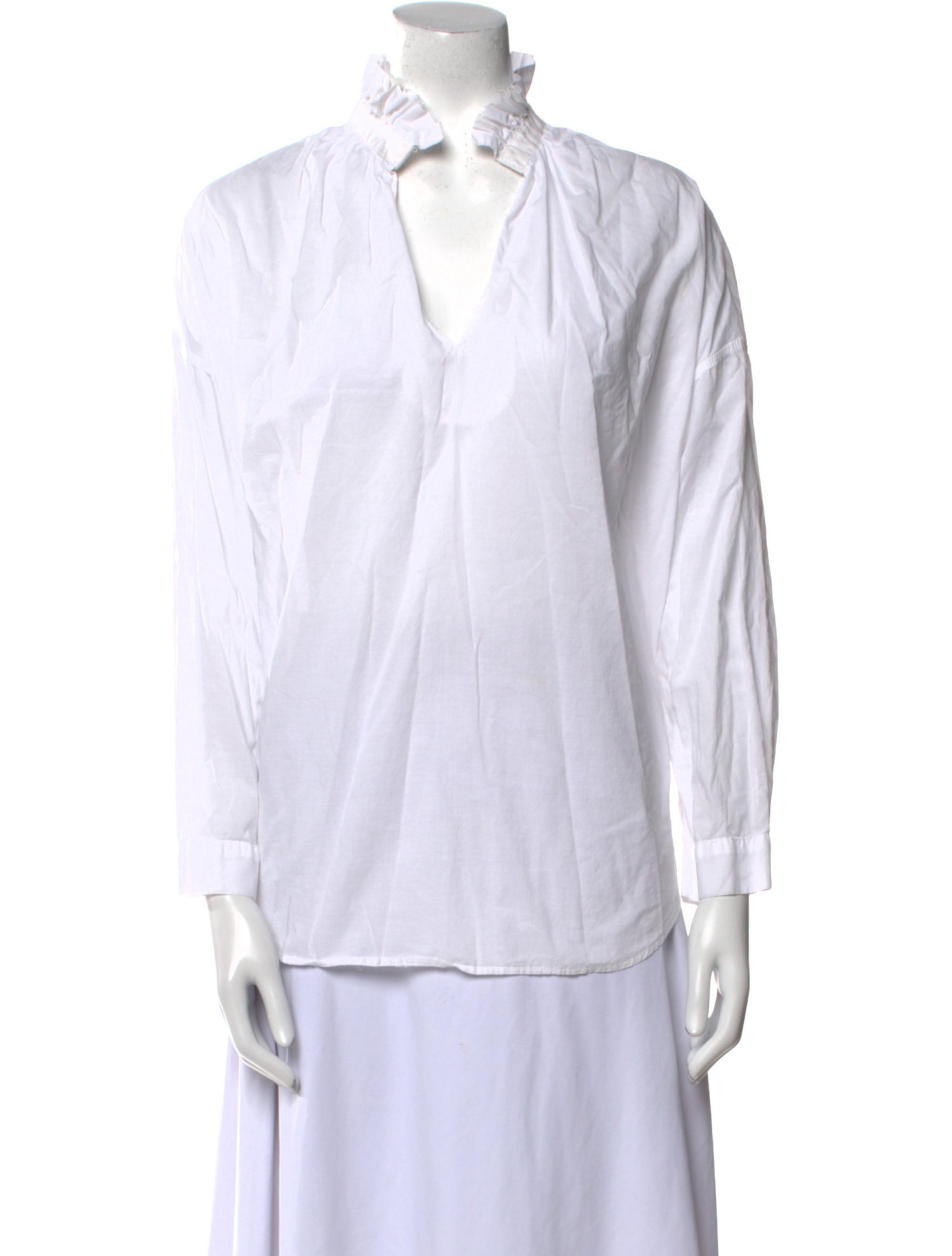 A Shirt Thing V-Neck Long Sleeve Button-Up Top