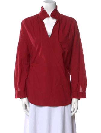 A Shirt Thing V-Neck Long Sleeve Blouse