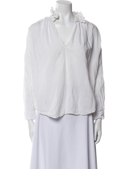 A Shirt Thing V-Neck Three-Quarter Sleeve Blouse