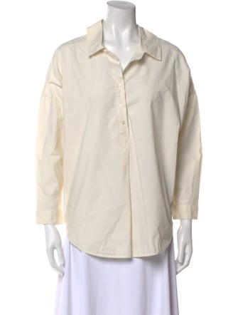 A Shirt Thing Three-Quarter Sleeve Button-Up Top