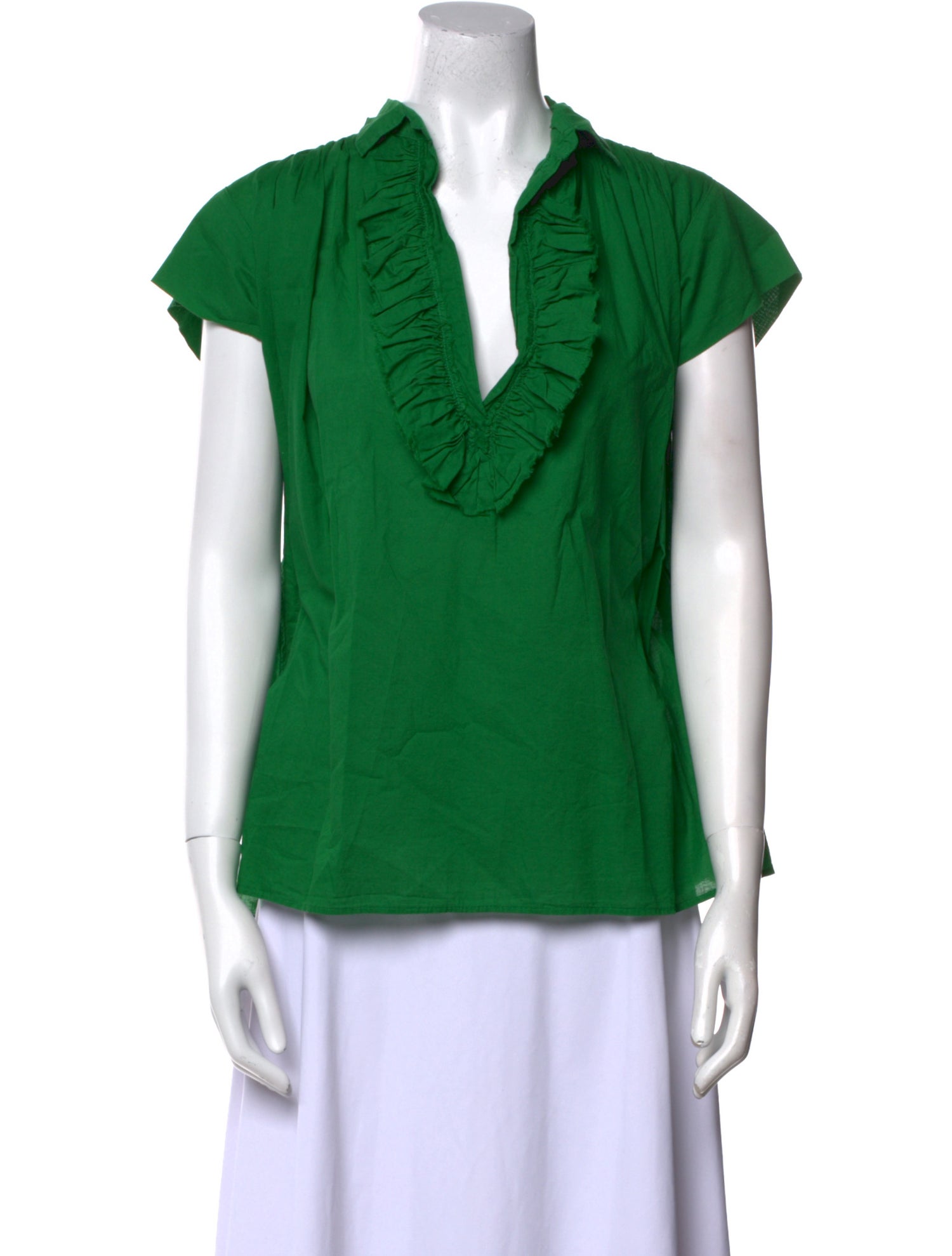 A Shirt Thing V-Neck Short Sleeve Blouse