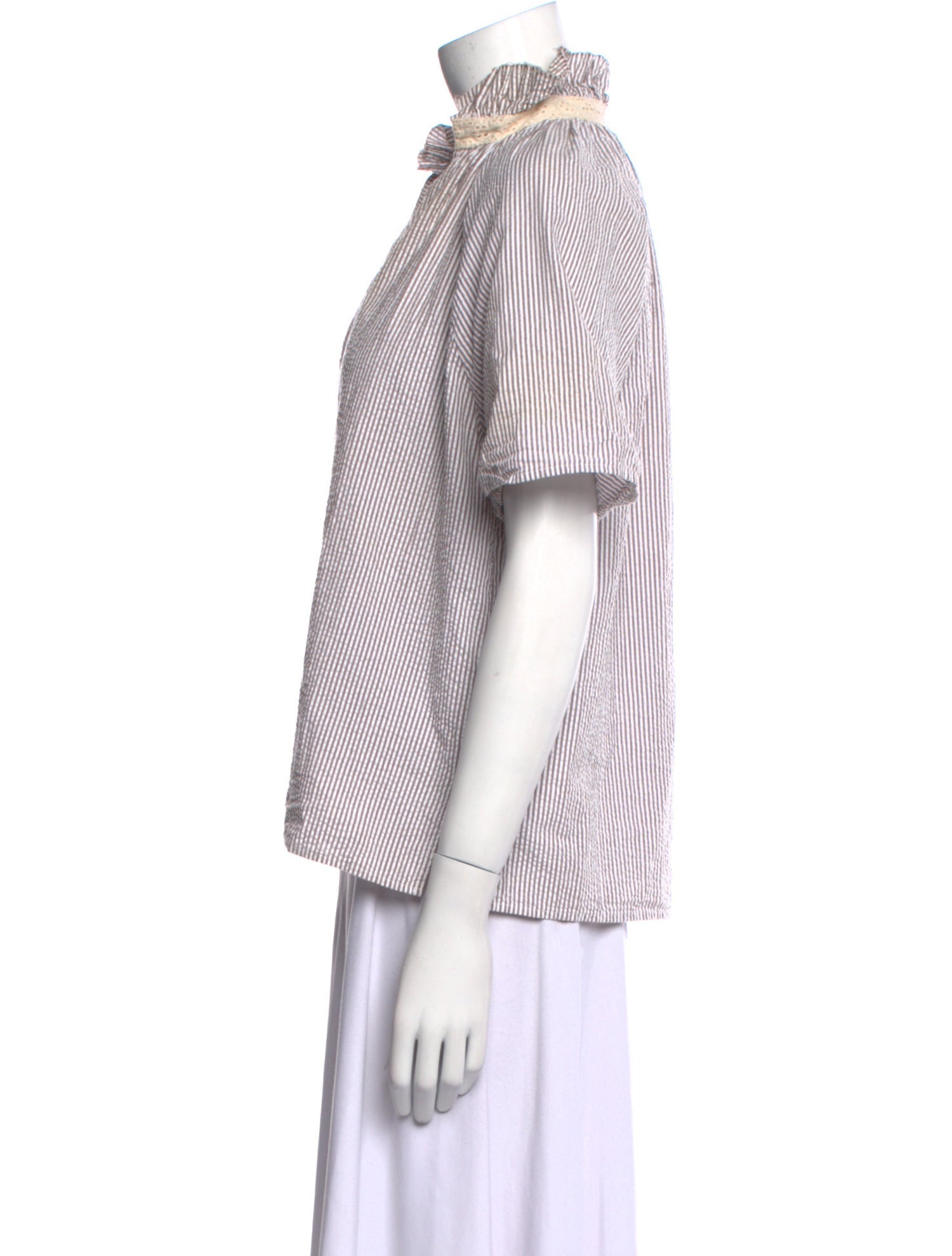 A Shirt Thing Striped V-Neck Blouse