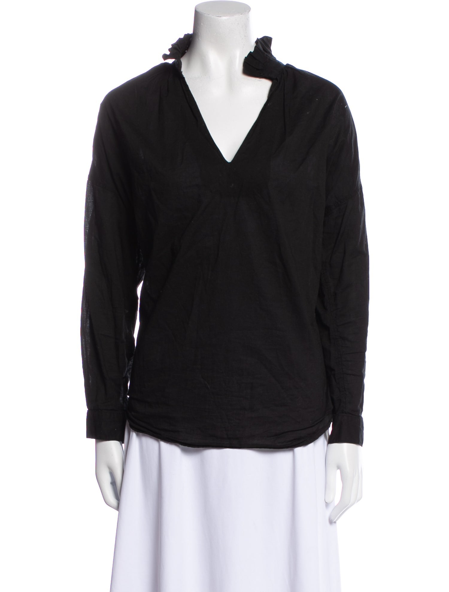 A Shirt Thing V-Neck Long Sleeve Blouse